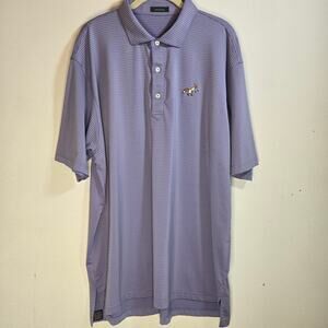 Turtleson Tour Performance Golf Polo Shirt For Men. Blue Striped. Size XXL